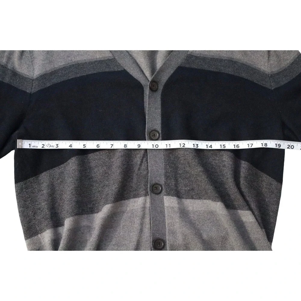 Banana Republic Sz L Silk Blend‎ Gray Black Boyfriend Cardigan Academia Preppy